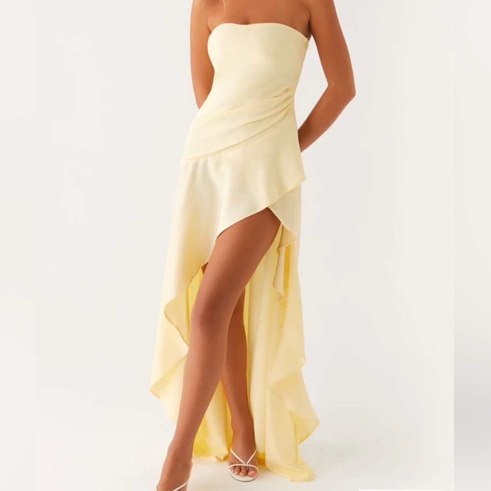 Peppermayo Strapless Yellow Dress
